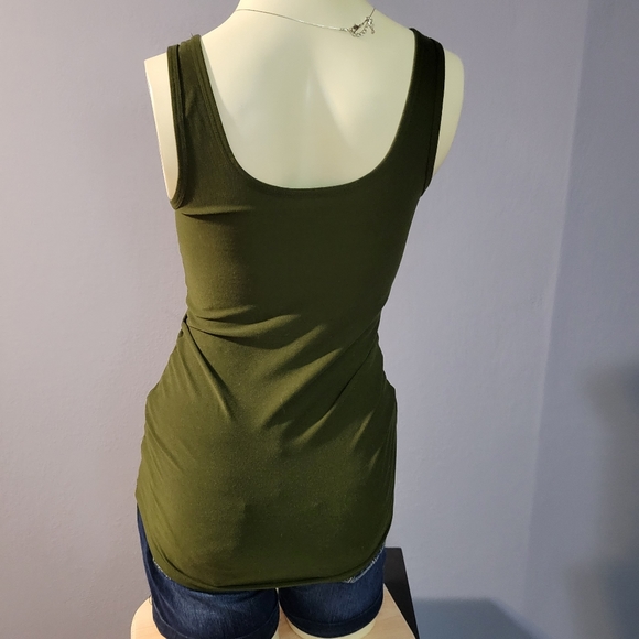 No Boundaries Mossy Green Razor Back Tank - Picture 3 of 4